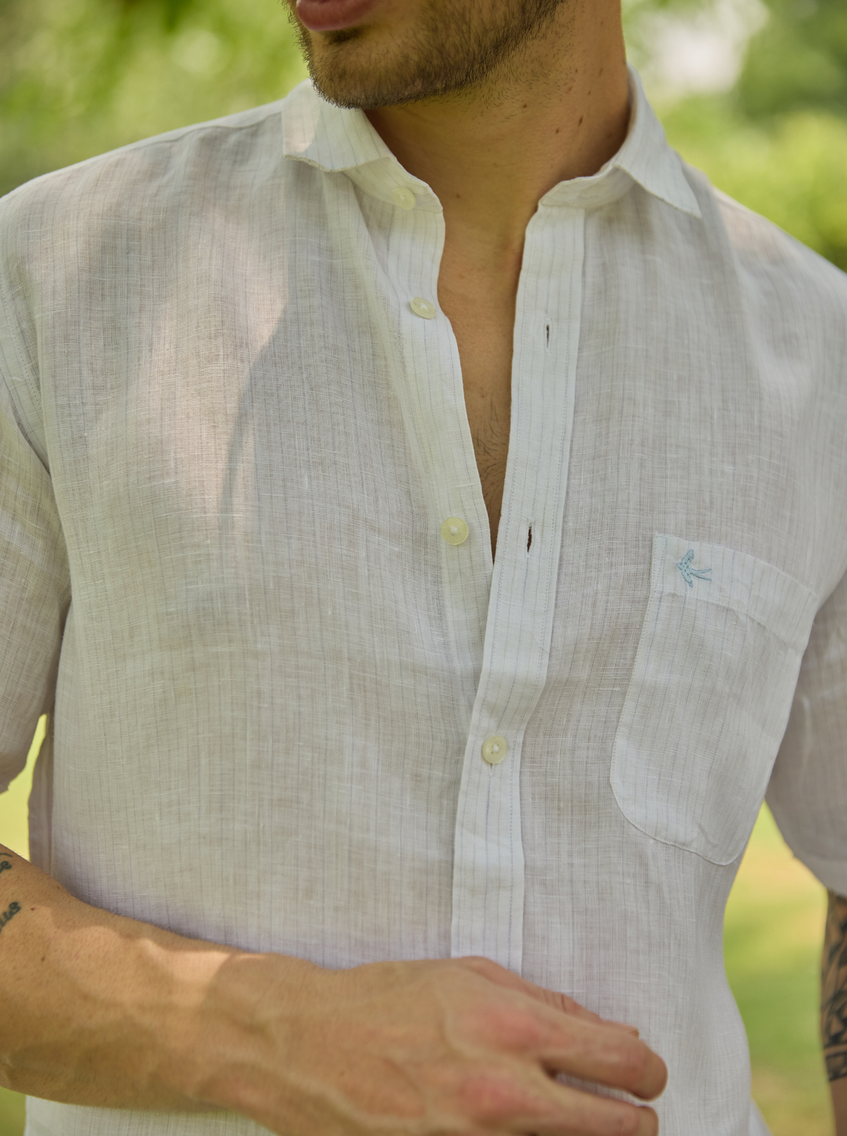 White Pinstripe