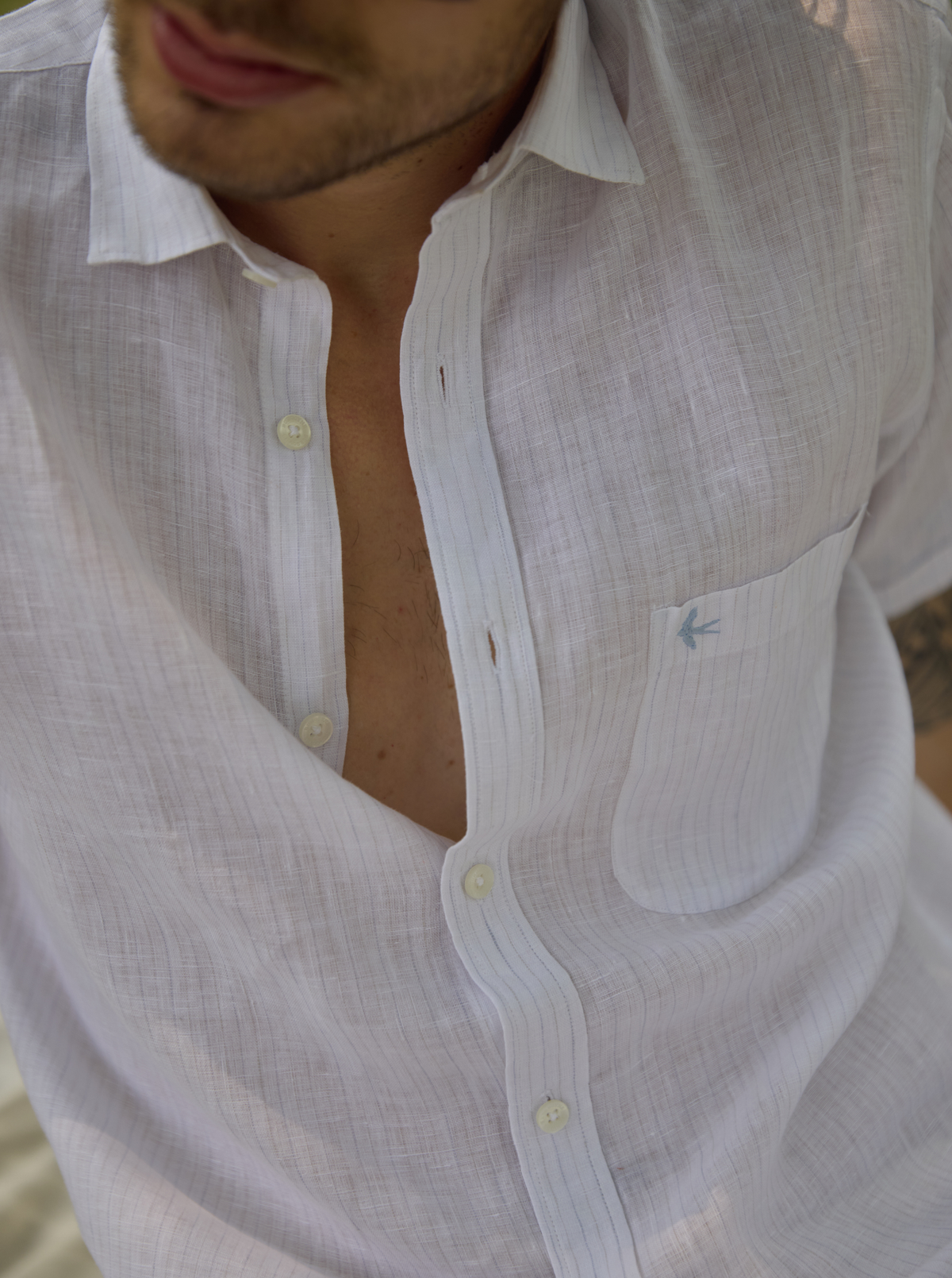 White Pinstripe